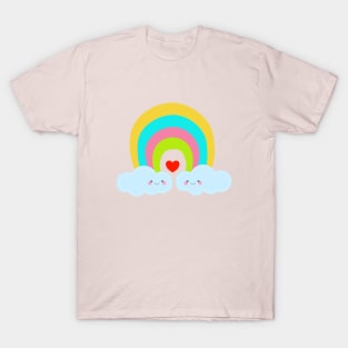 Cute Rainbow and Clouds in love T-Shirt